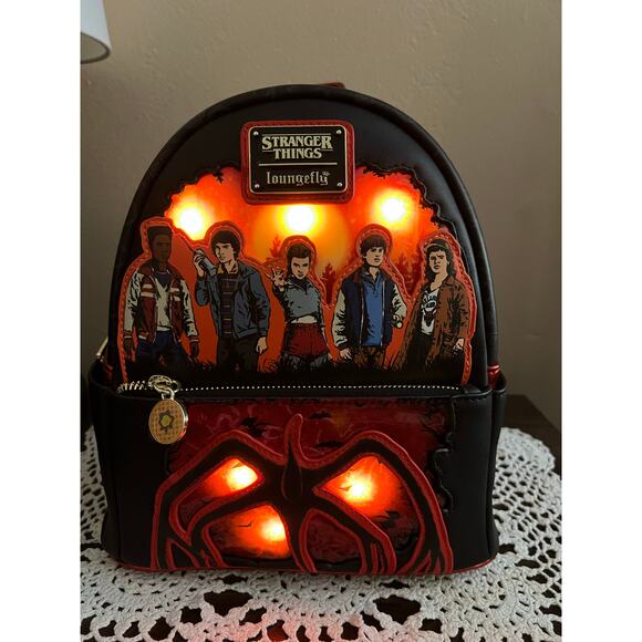 Loungefly Stranger Things Group Portrait Light Up Mini Backpack - Picture 2 of 8